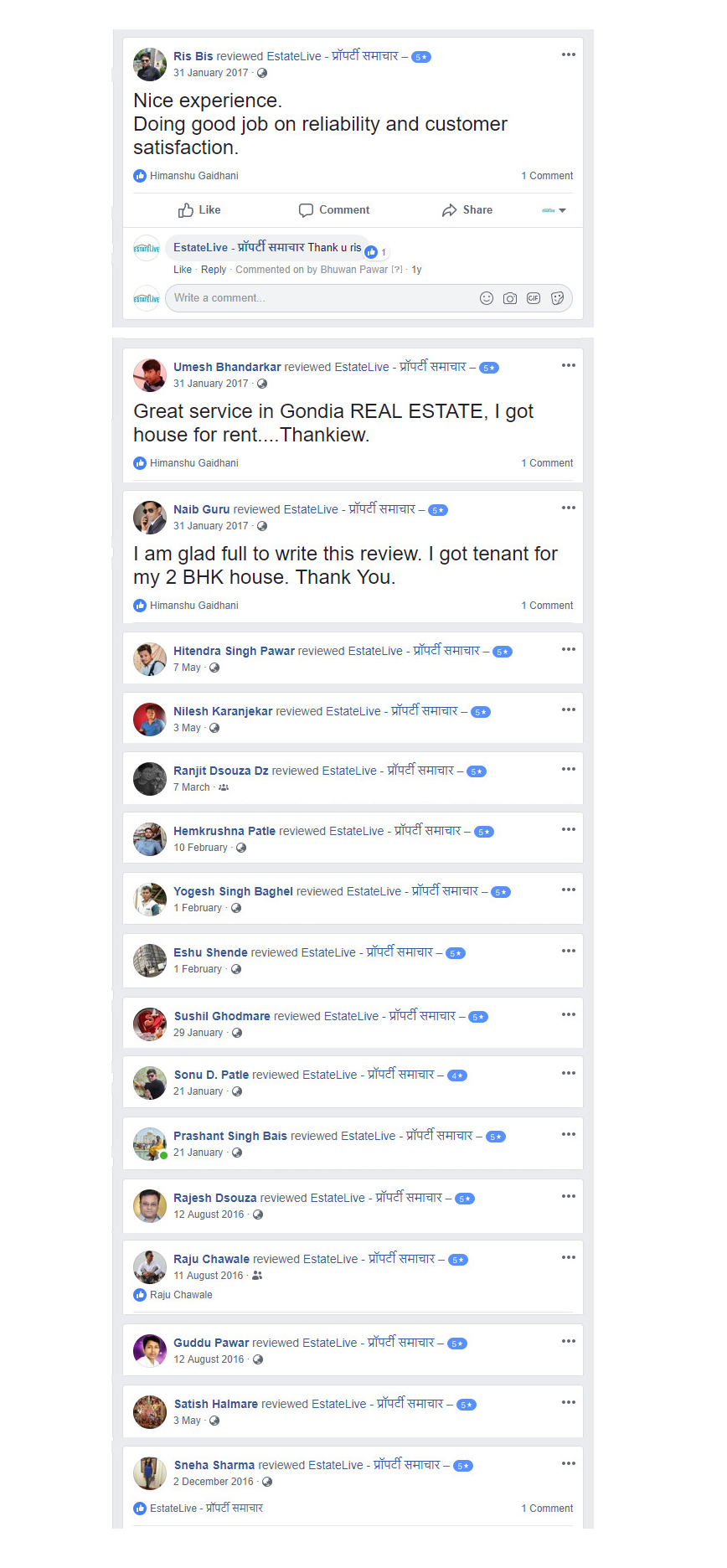 EstateLive Ren Sale Property Agent Broker Facebook Review Rank Feedback